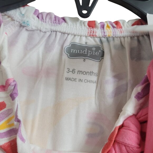 Mud Pie Pink Bamboo Dino Sleeper Footie and Headband Set Size 3-6 Month Dinosaur - Picture 10 of 16